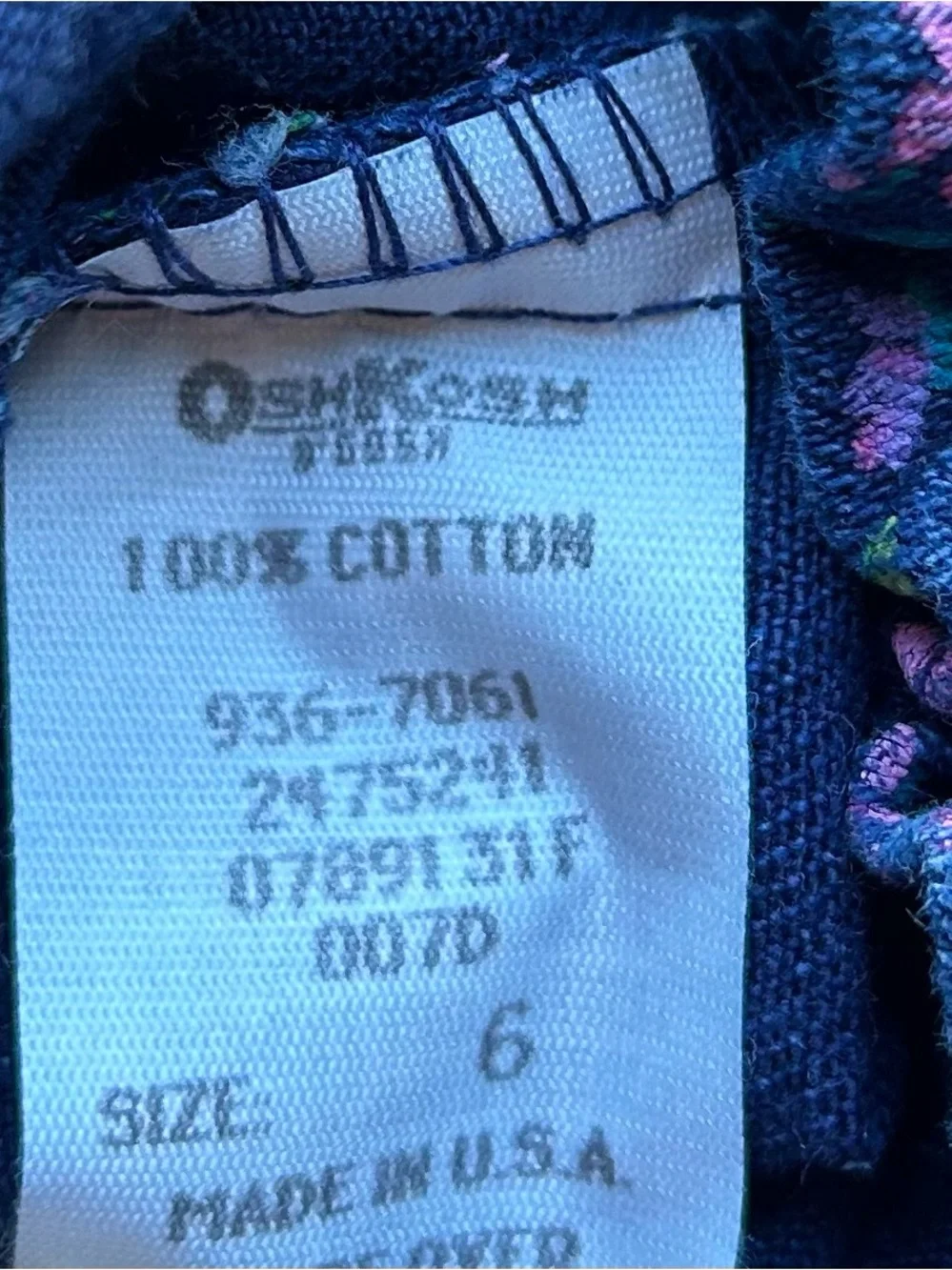 VTG OshKosh B'gosh Girls Floral Pocket Skirt Size 6 Made in USA Cottagecore